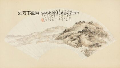 清 顾沄楚山秋晓图扇.jpg