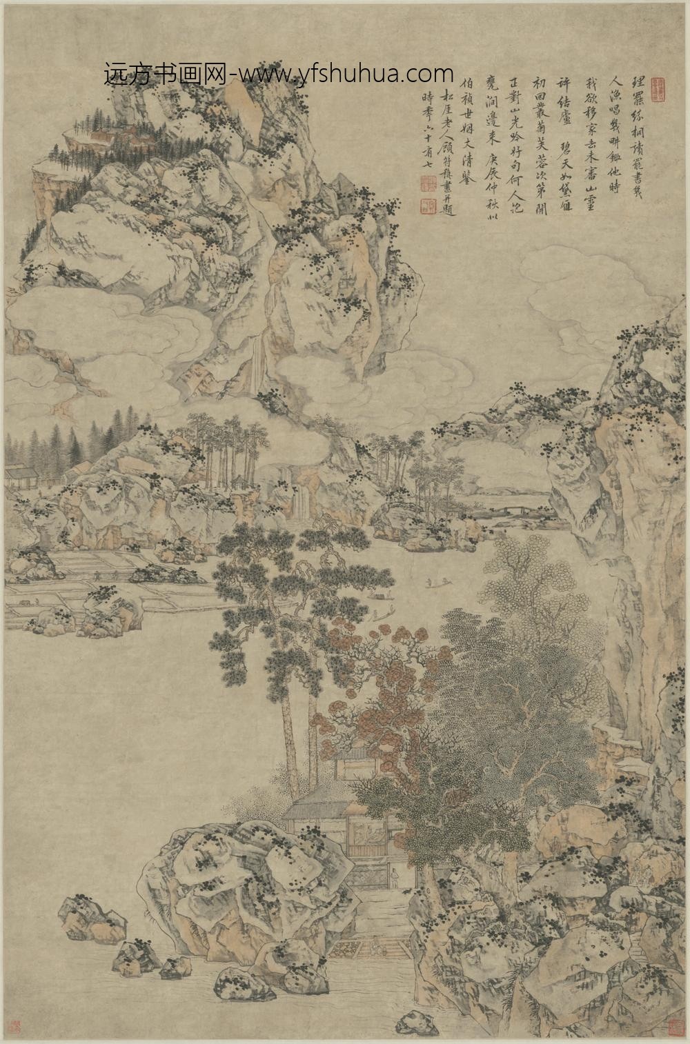 清-顾符稹山水轴