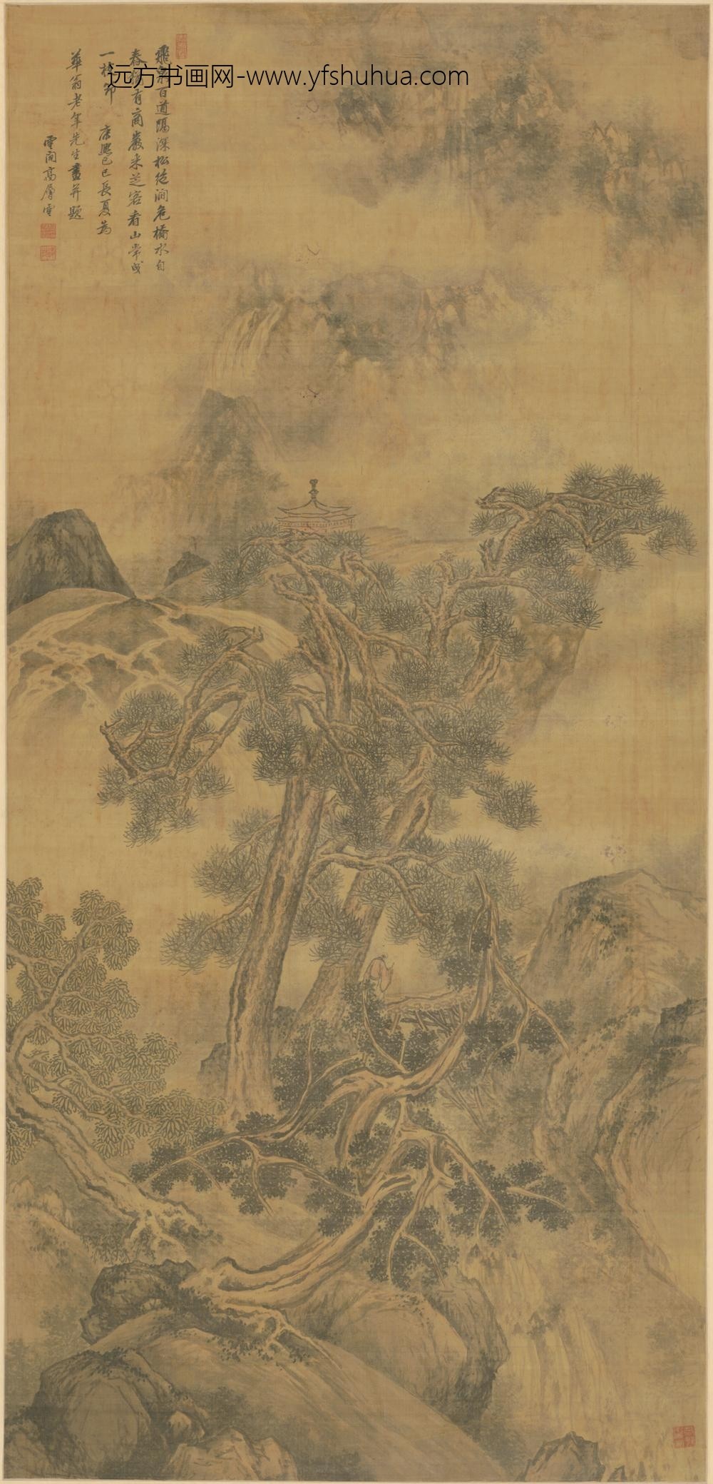 清-高层云松柏轴