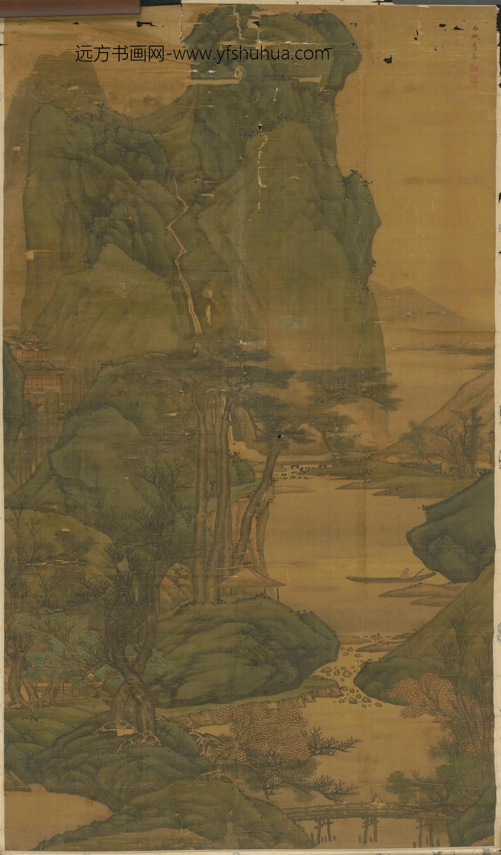 清-高岑山水图轴