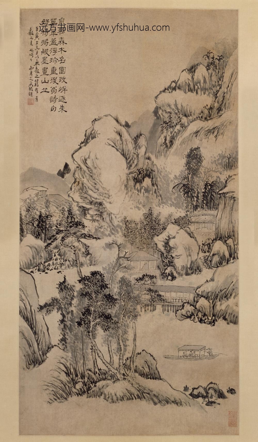 清-高翔山水轴