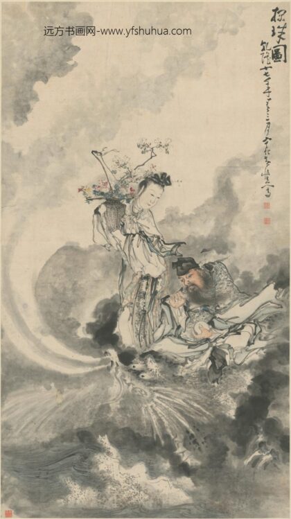 清 黄慎探珠轴.jpg
