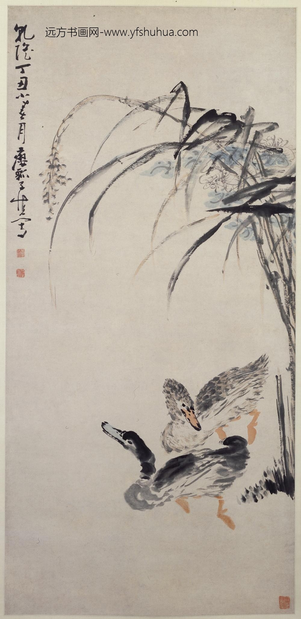 清-黄慎芦鸭图轴