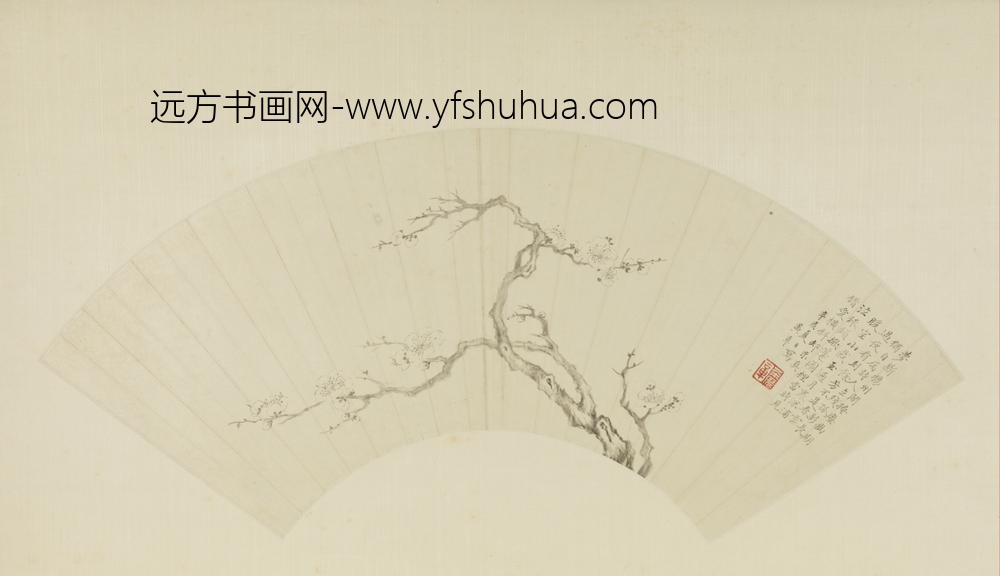 清-黄章墨梅扇