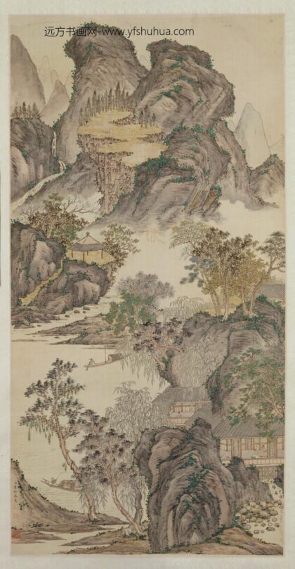 清 黄钺山溪放棹图轴.jpg