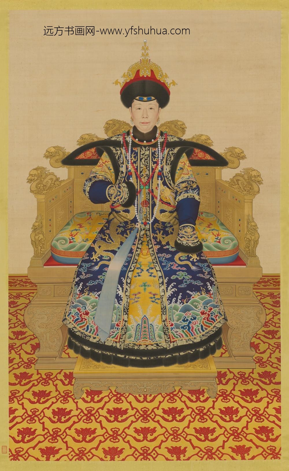 清人画孝圣宪皇后朝服像轴