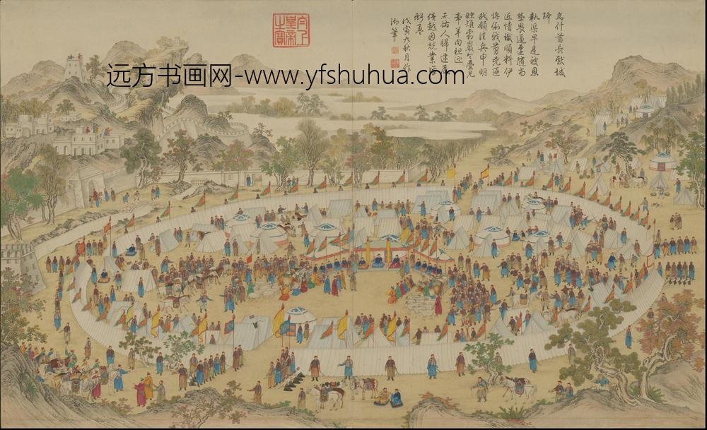 清人画平定伊犁回部战图册-()