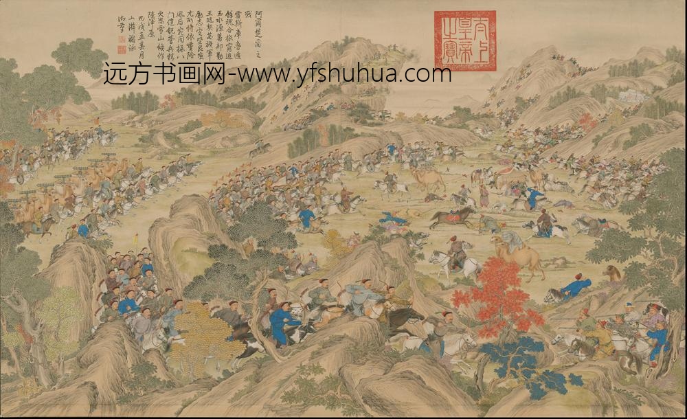 清人画平定伊犁回部战图册-()