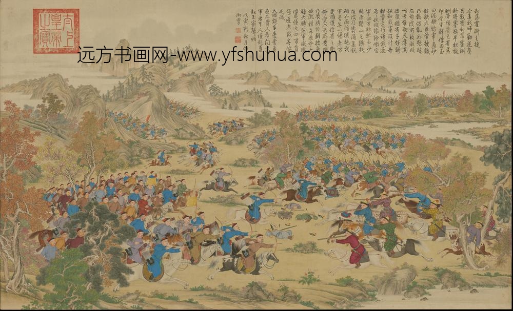 清人画平定伊犁回部战图册-()
