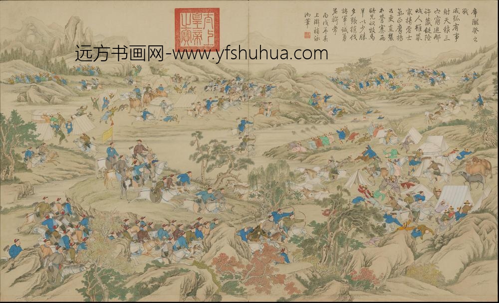 清人画平定伊犁回部战图册-()