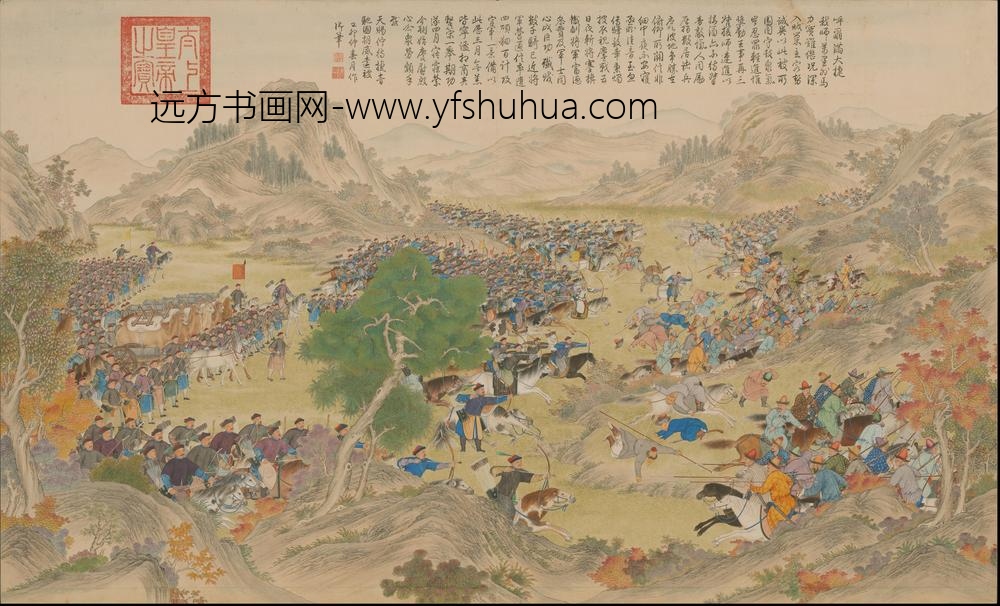 清人画平定伊犁回部战图册-()