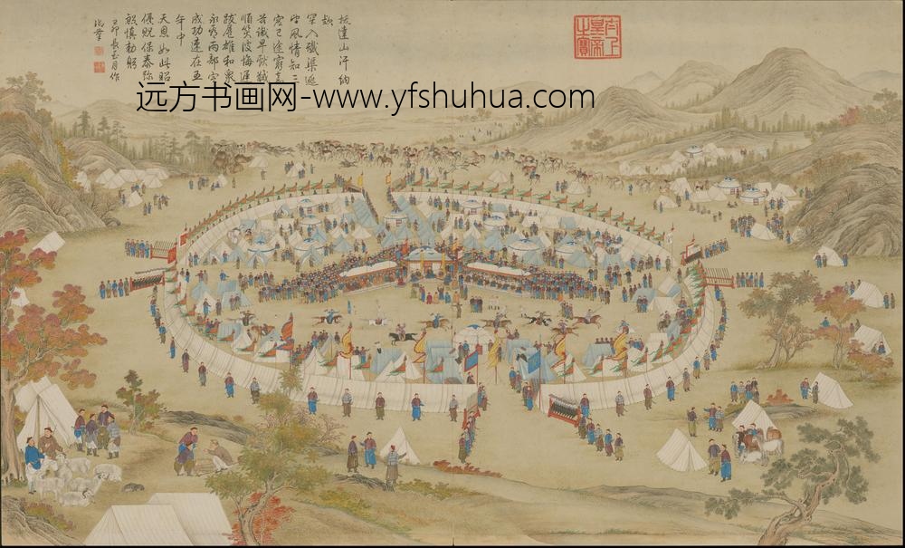 清人画平定伊犁回部战图册-()