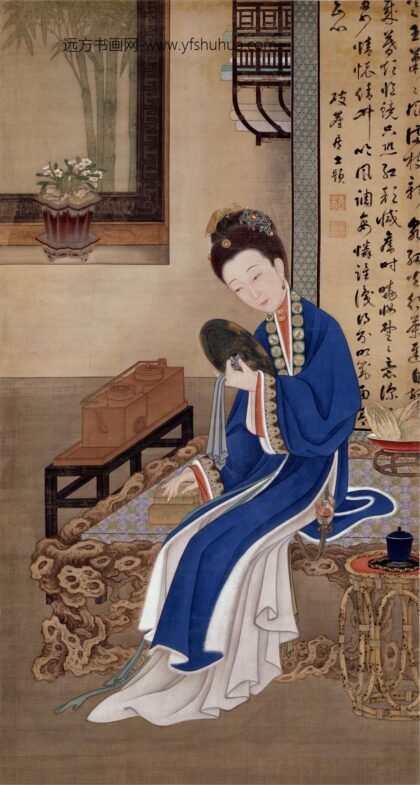 清人画胤禛妃行乐图轴.jpg