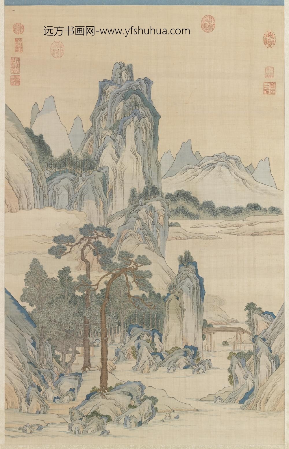 清无名氏缂丝山水（审定乾隆）