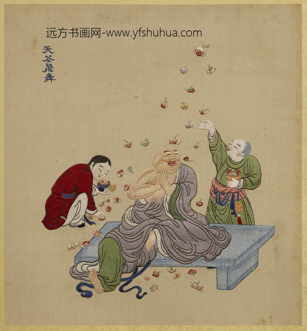 清线绣梵方圆成册-天花飞舞