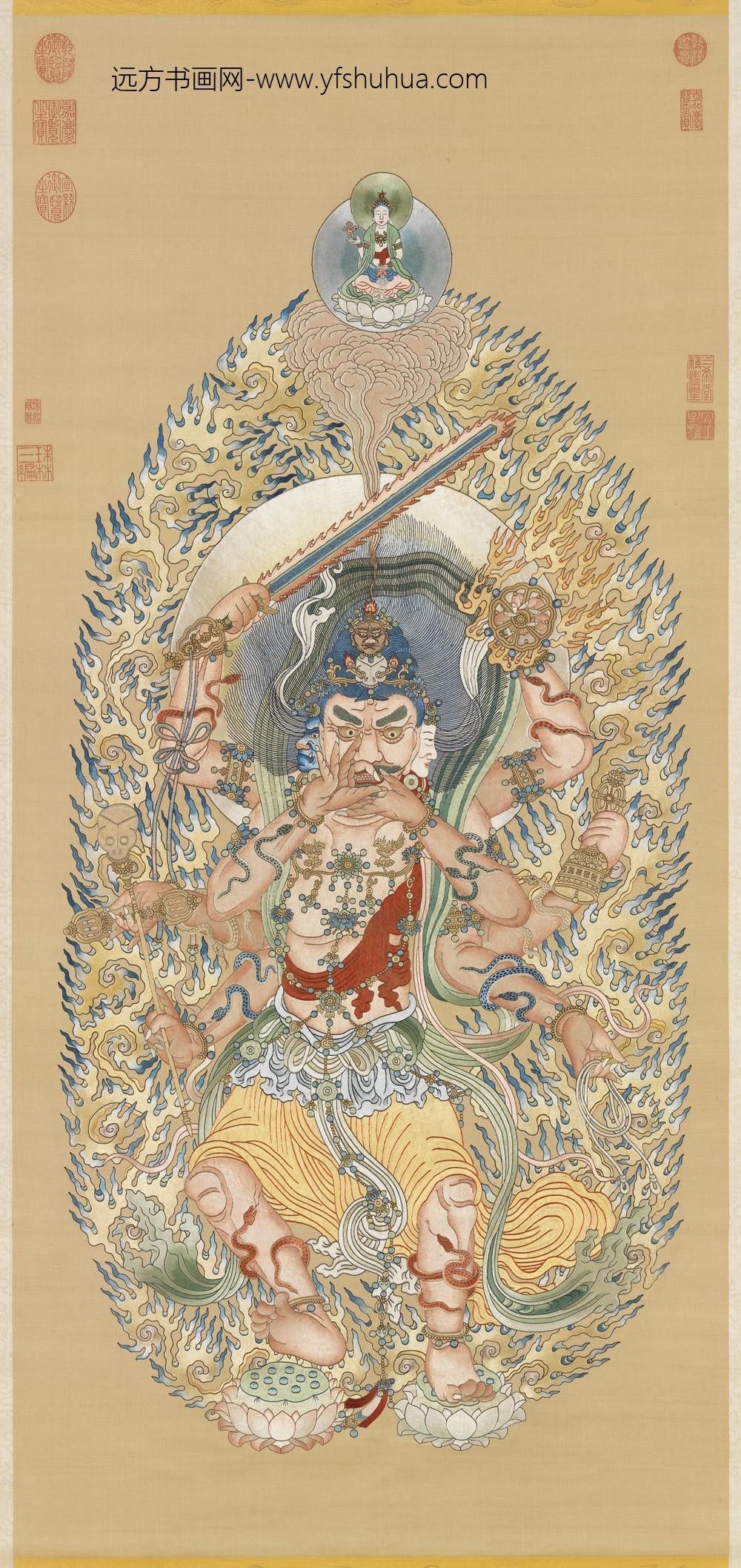 清绣线佛像（一）明王轴