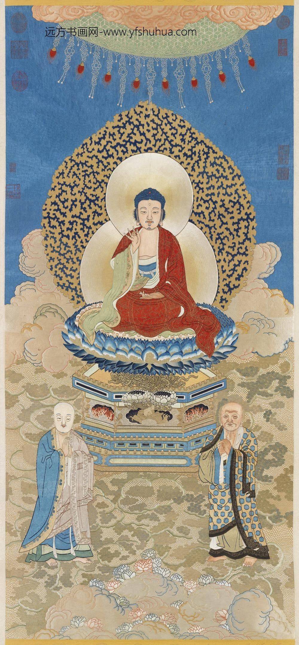 清绣线佛像（七）释迦牟尼佛轴