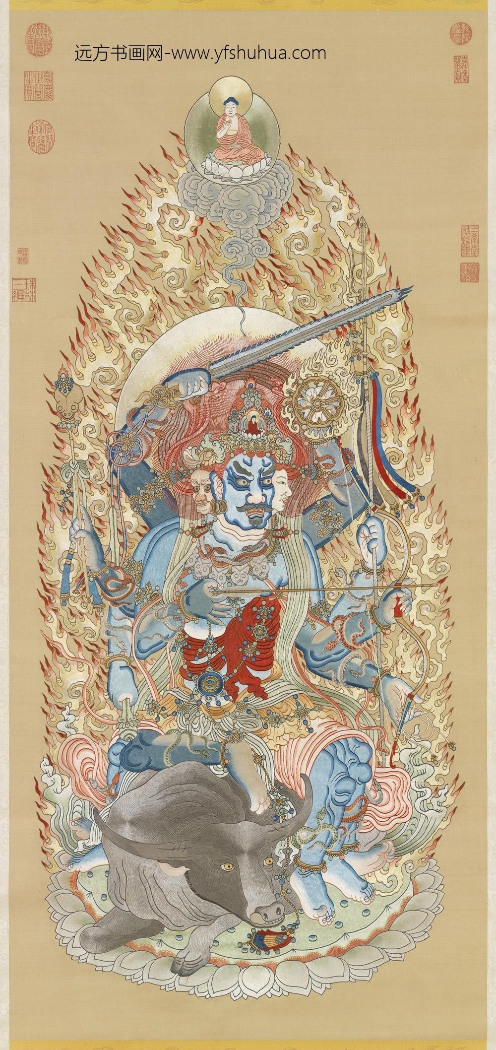 清绣线佛像（六）大威德明王轴