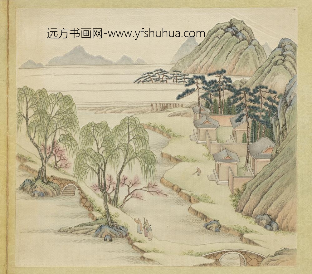 清绣线西湖图册-南屏晚钟