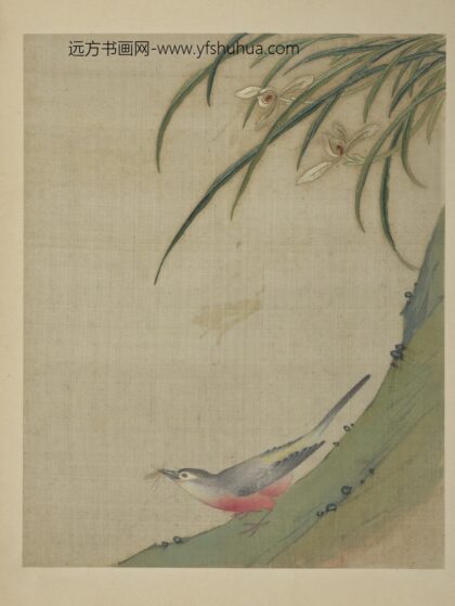 清绣绘花鸟册 丛兰山雀.jpg