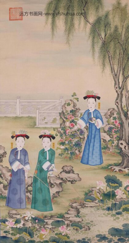 玫贵妃春贵人行乐图轴.jpg