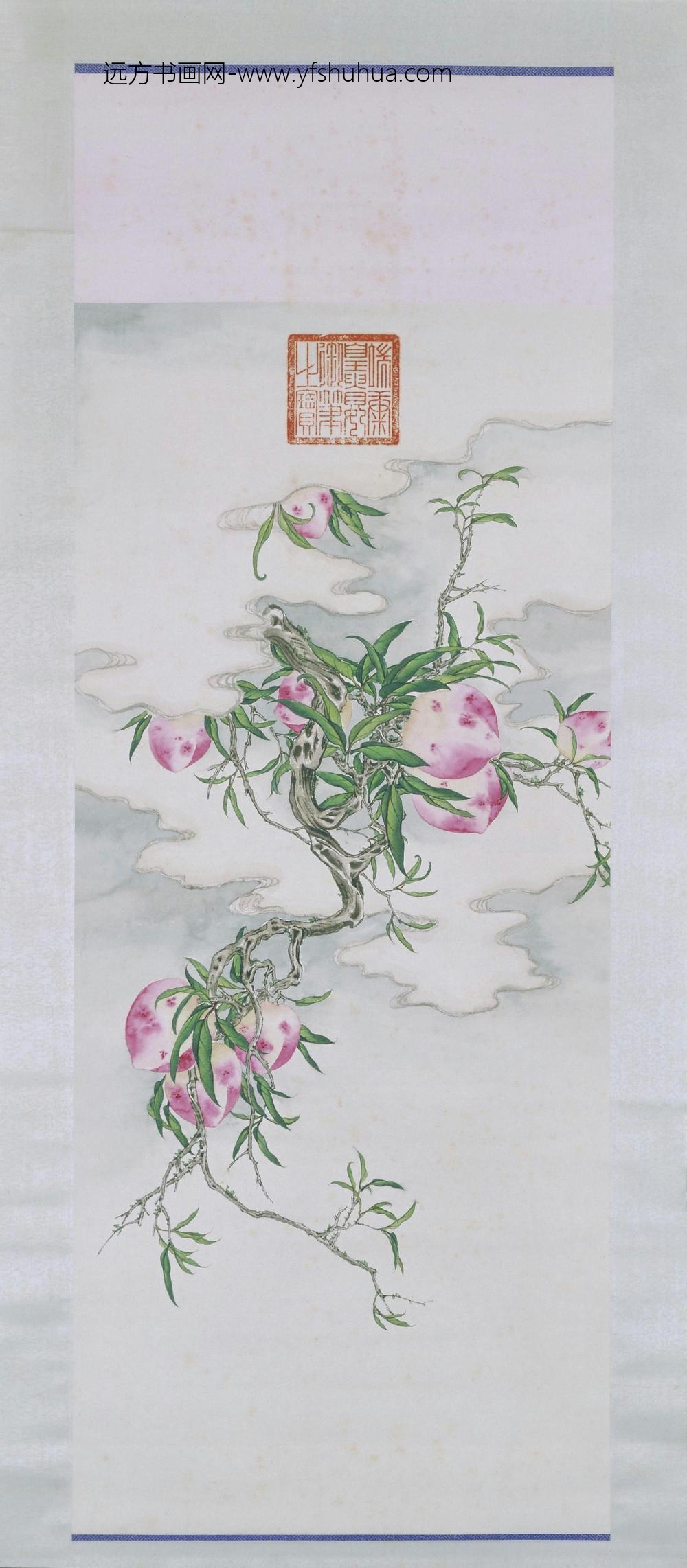 瑾妃云中九桃图轴