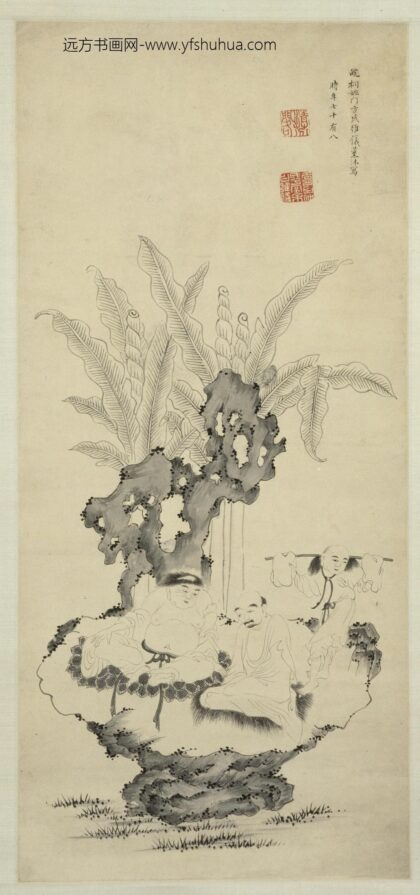 蕉石罗汉像轴（1开）.jpg