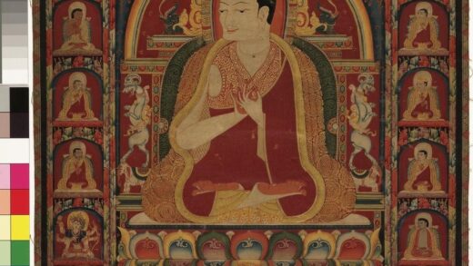 西藏十三世纪达垄寺堪布桑杰温像唐卡.jpg