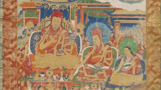 西藏十八世纪萨迦派祖师像唐卡轴.jpg