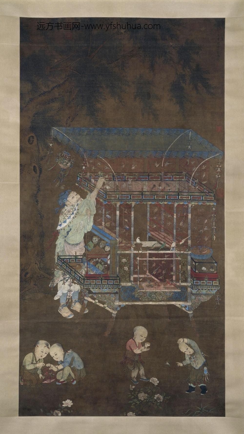 计盛货郎图轴