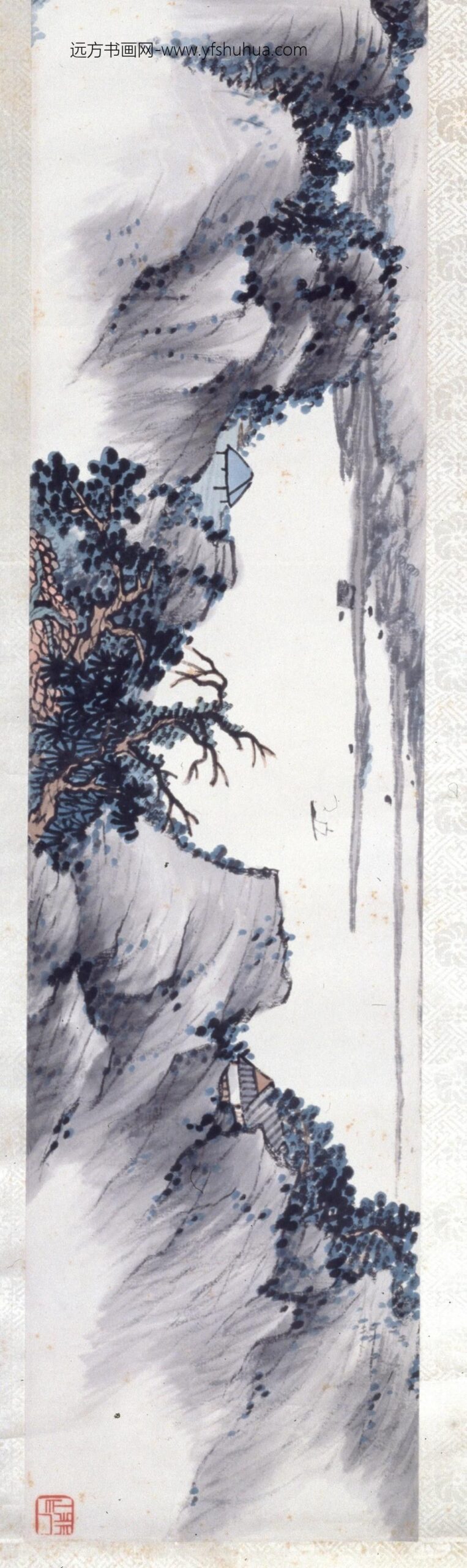 近现代-于照山水卷_