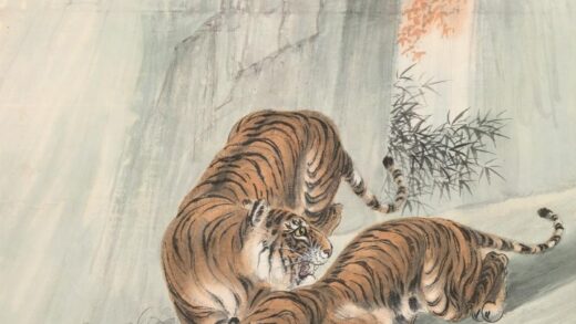 近现代 张泽画虎轴.jpg