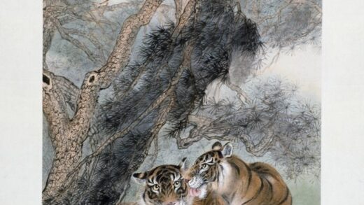 近现代 张爰、张善孖虎轴.jpg