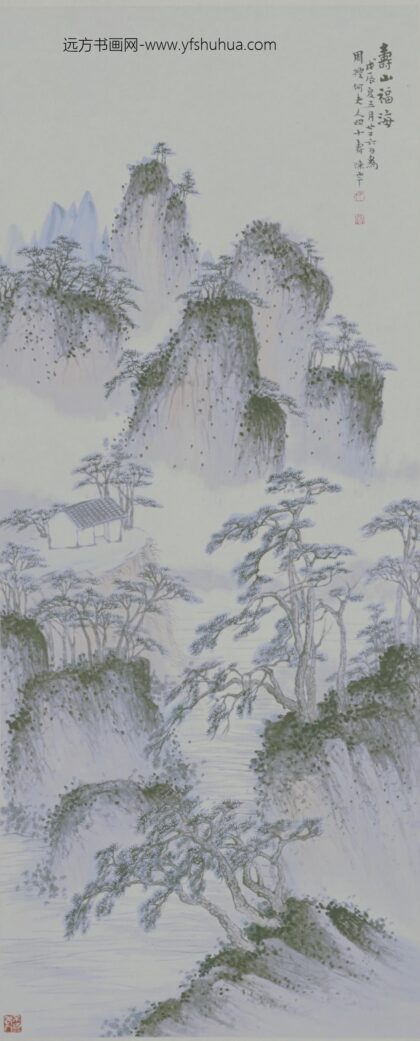 近现代 陈年寿山福海图轴.jpg