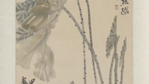 近现代 齐璜、陈年合画荷虾图轴.jpg