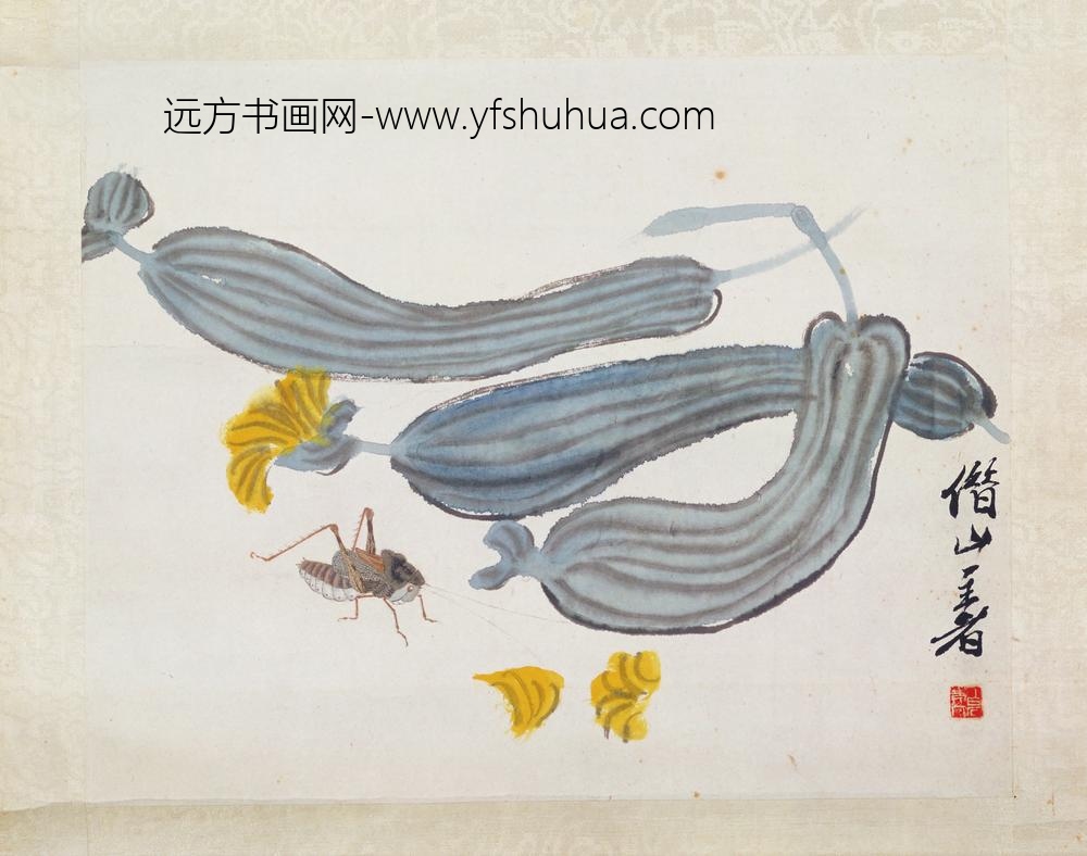 近现代-齐璜丝瓜蝈蝈图单片