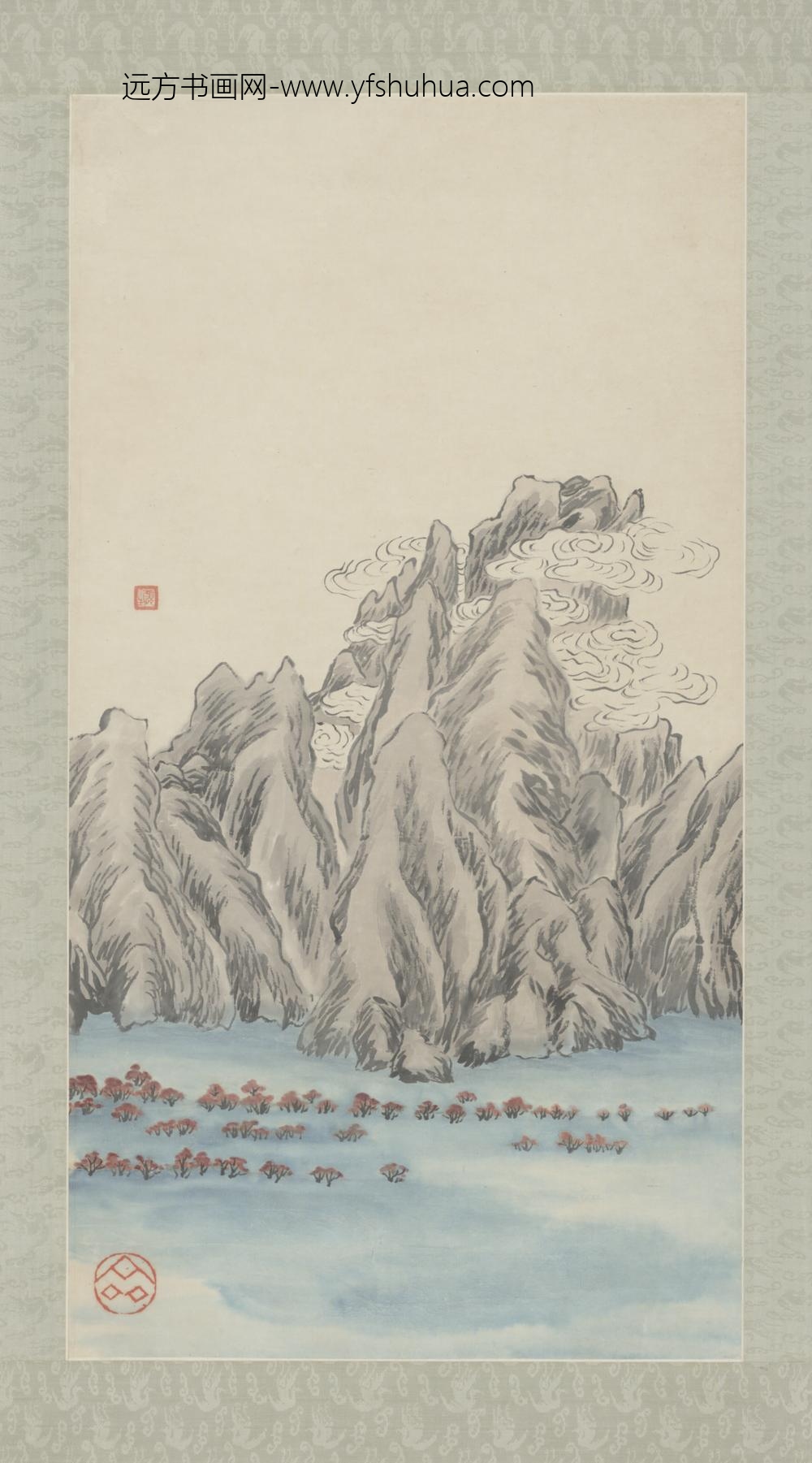 近现代-齐璜云山图轴