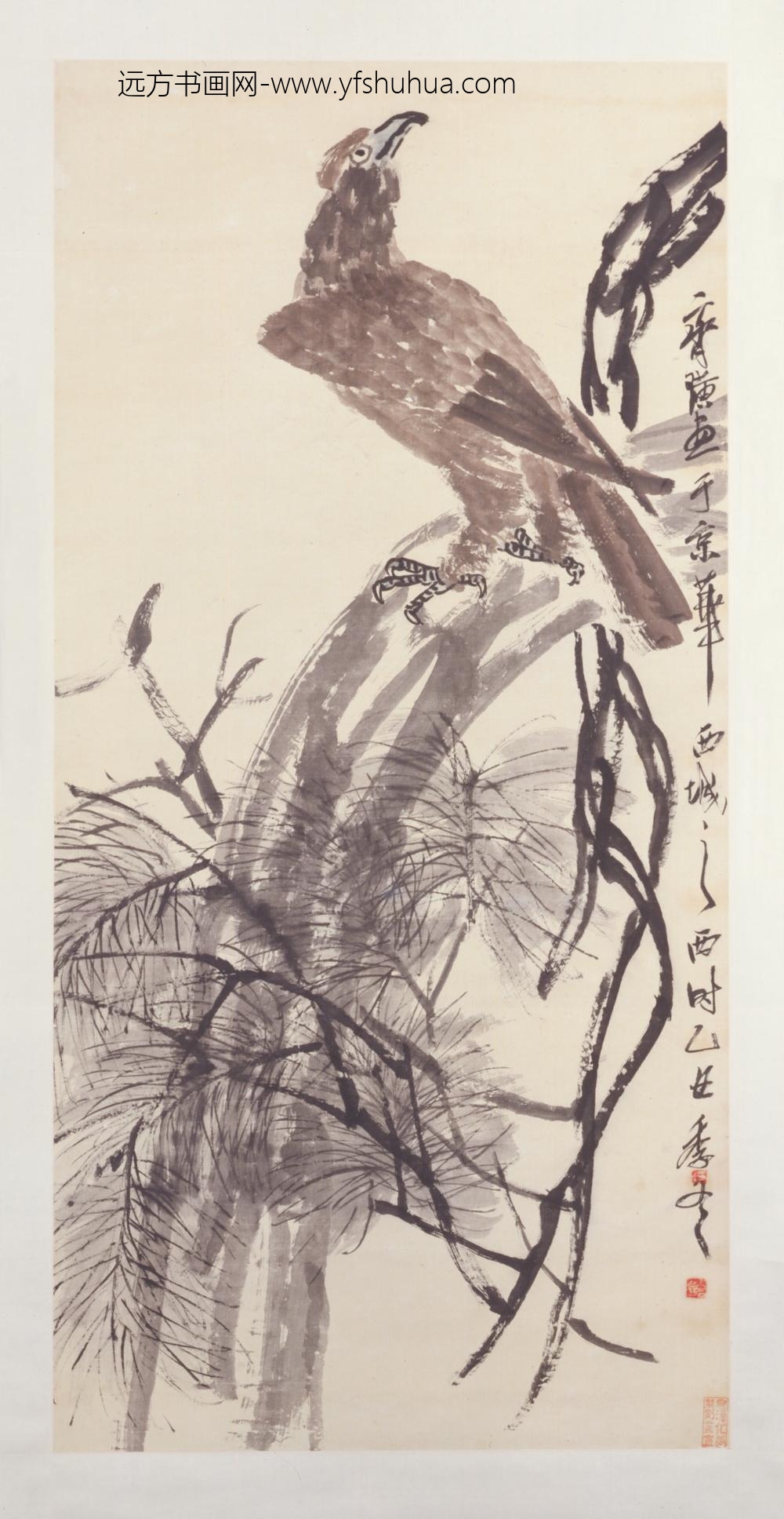 近现代-齐璜松鹰图轴