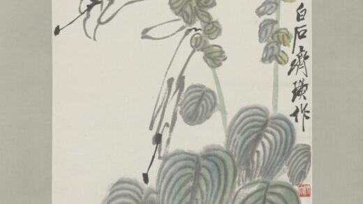 近现代 齐璜玉簪蜻蜓轴.jpg