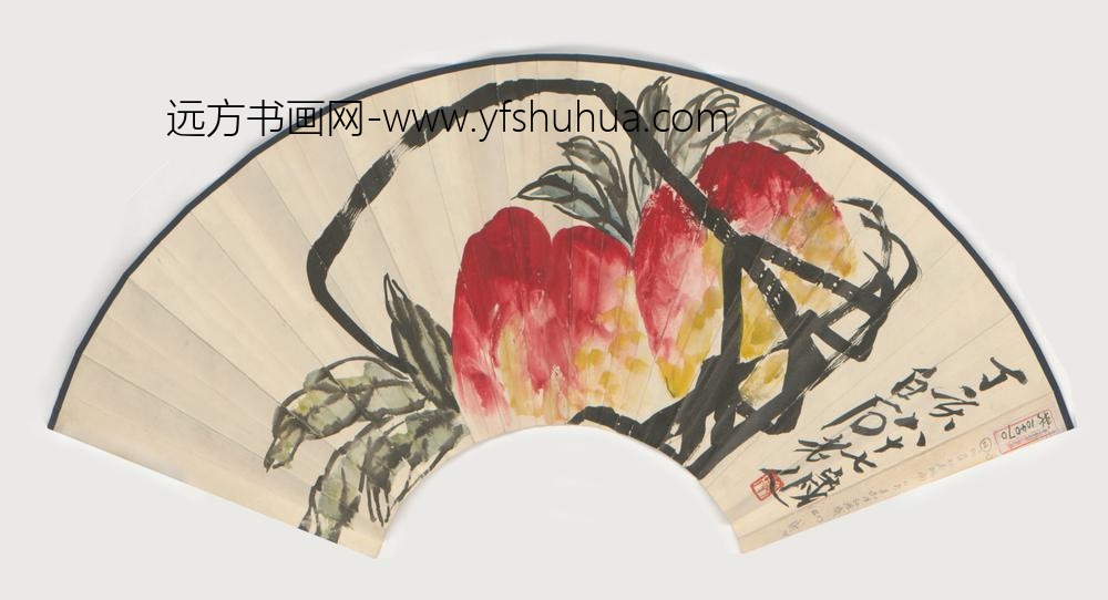 近现代-齐璜画桃扇页