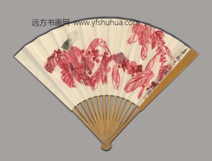 近现代 齐璜花卉草虫图成扇.jpg