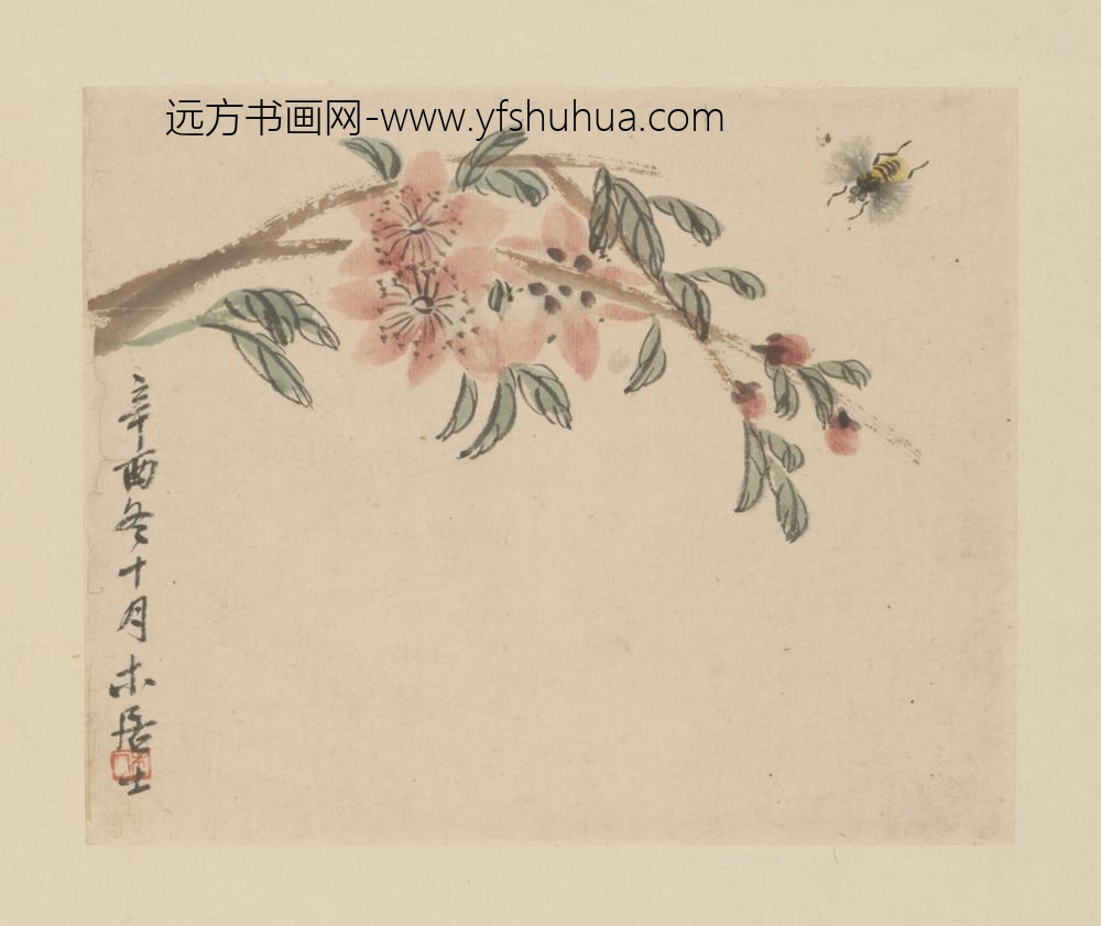 近现代-齐璜花卉草虫屏
