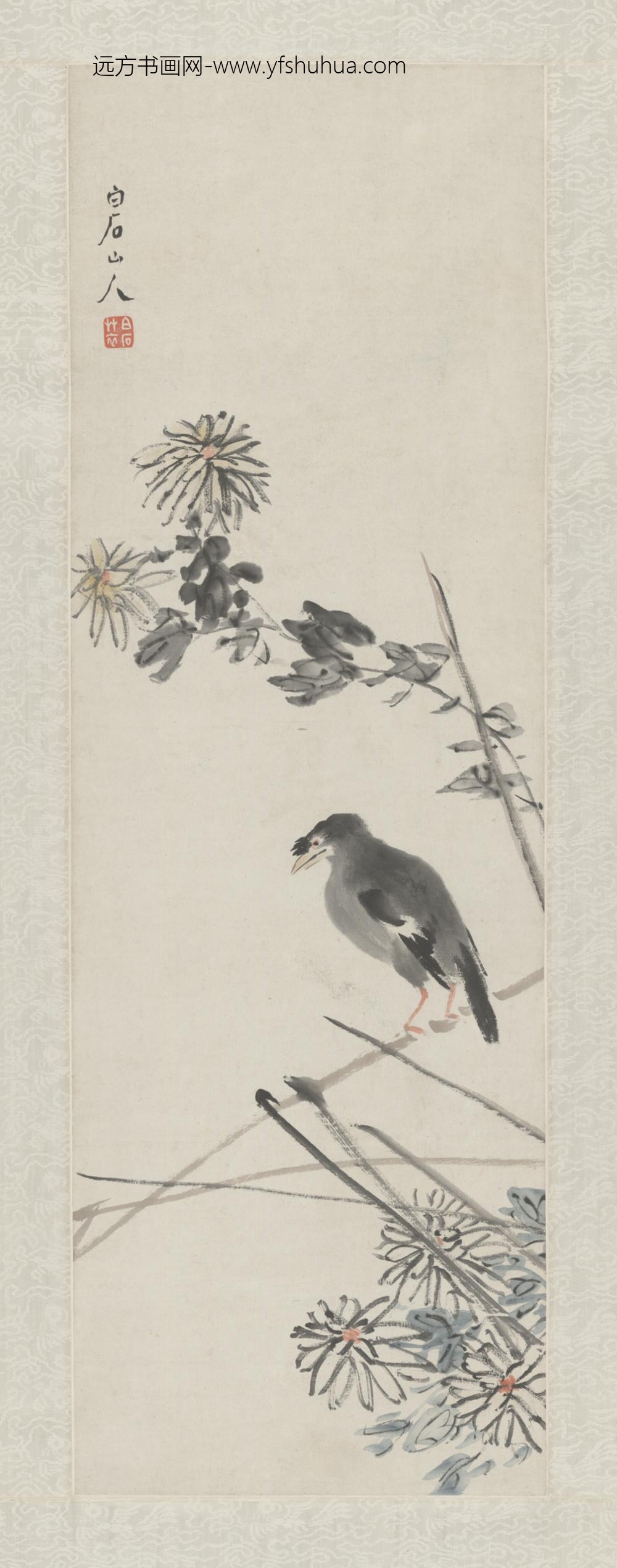 近现代-齐璜花鸟轴