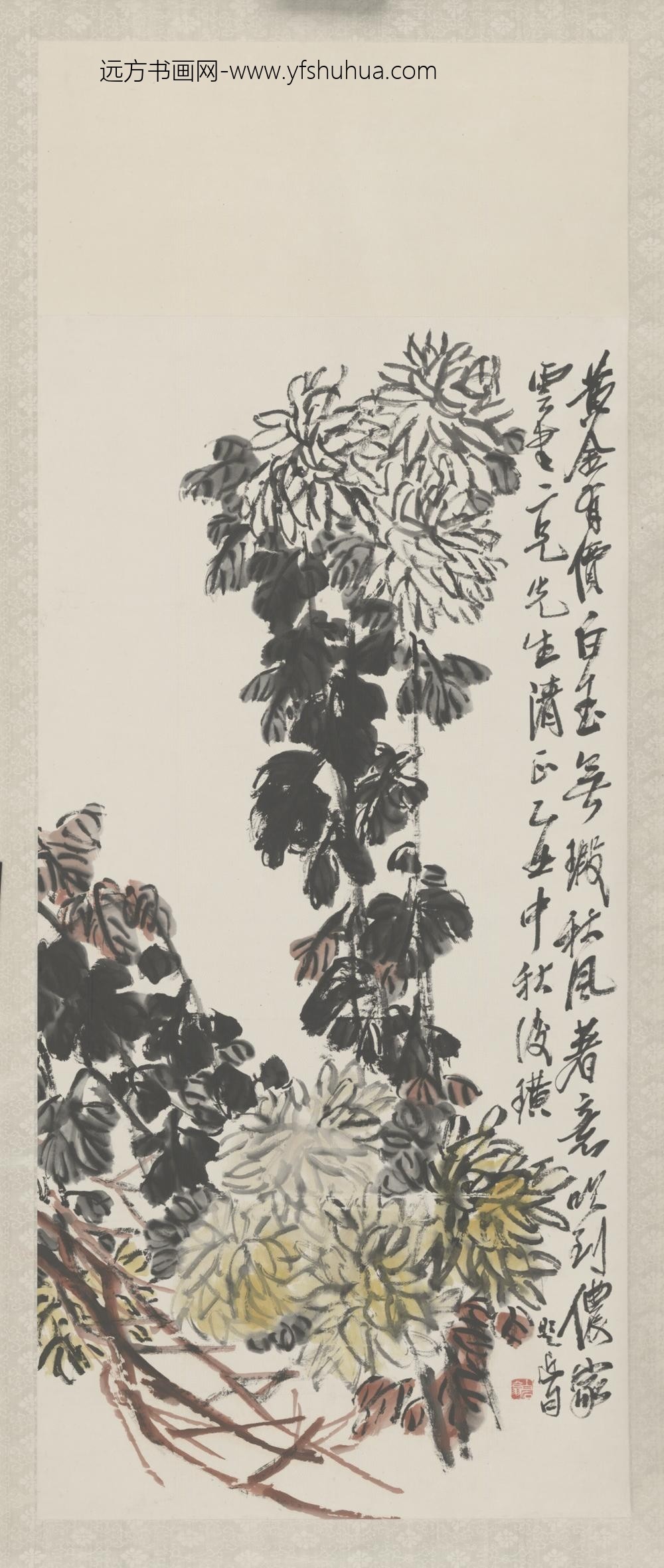 近现代-齐璜菊花图轴