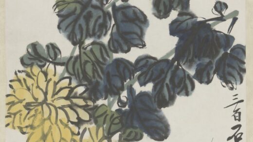 近现代 齐璜菊花蟋蟀轴.jpg