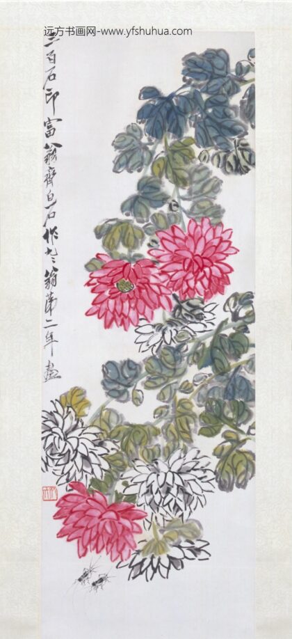 近现代 齐璜菊花蟋蟀轴.jpg