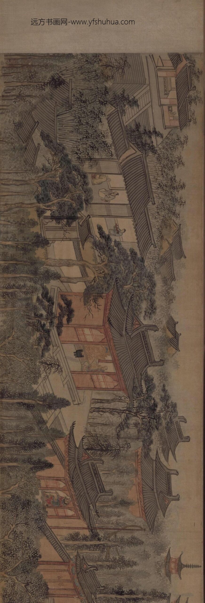 钱穀定慧禅院图卷_