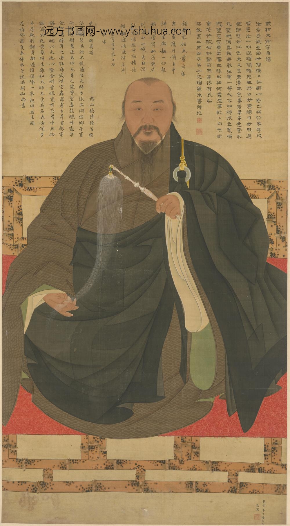 陆鸣凤-画紫柏大师像轴