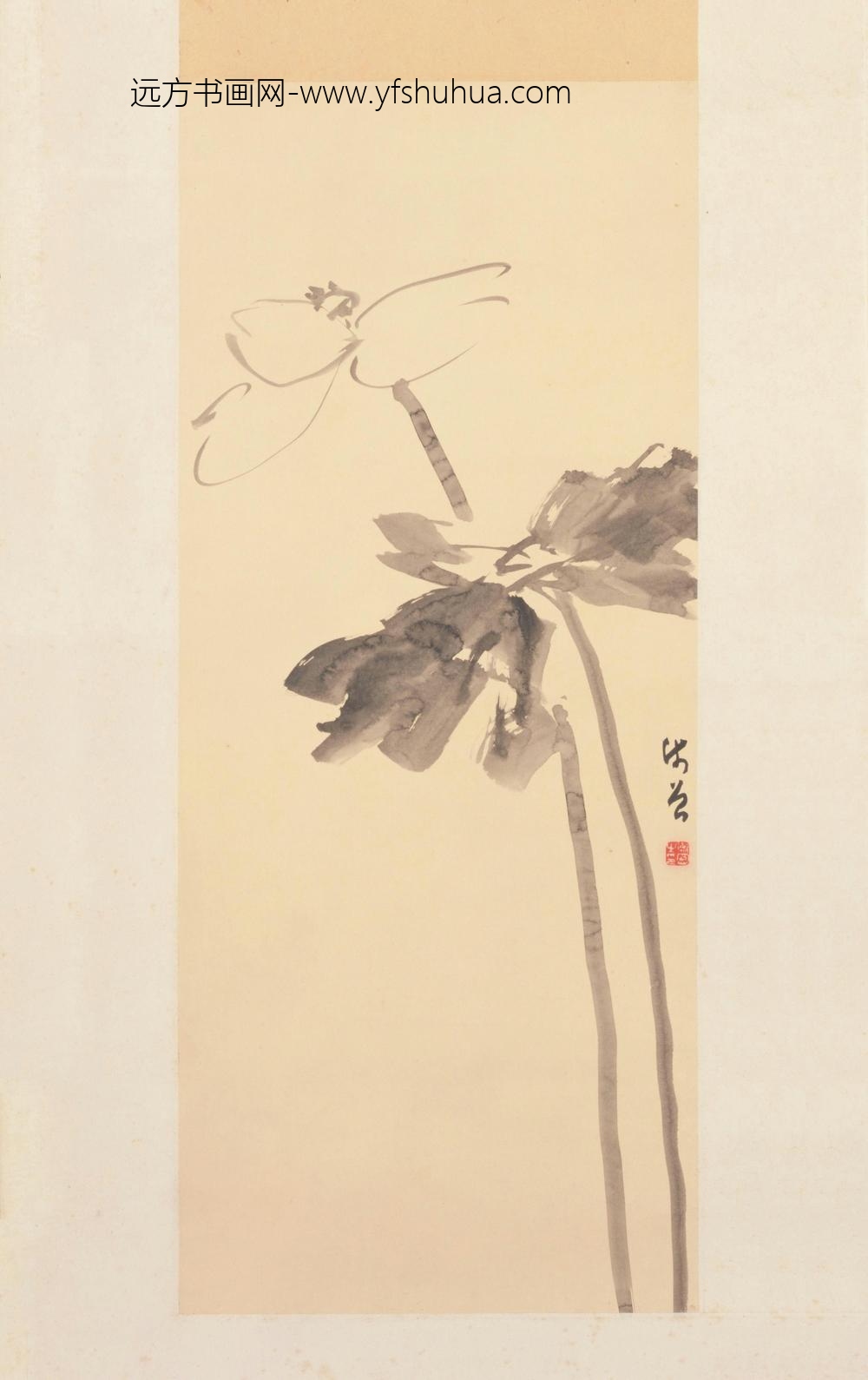 陈师曾墨荷图轴-