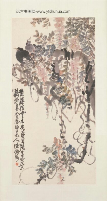 陈师曾藤萝鸲鹆图轴.jpg
